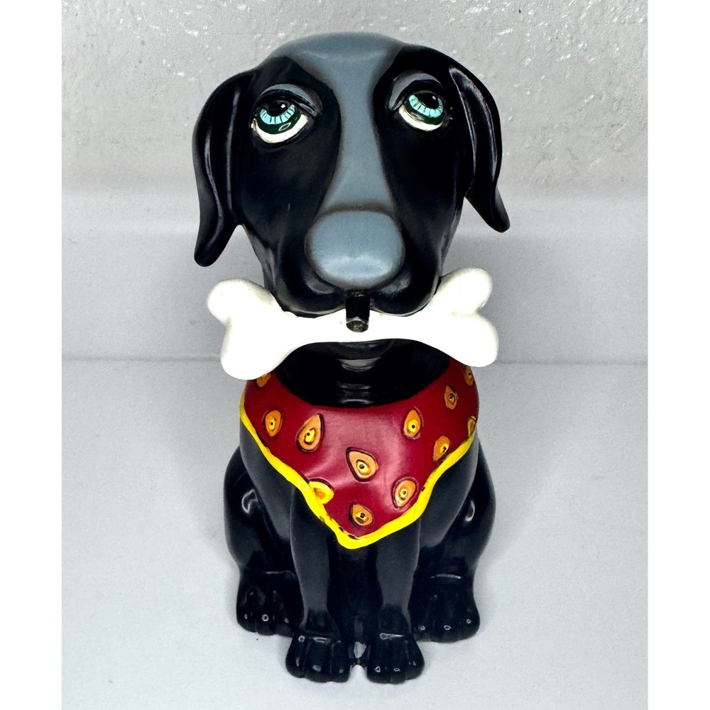 Allen Designs Studio Collection Black Dog Bone 7.5in Soap Dispenser Rare Retired